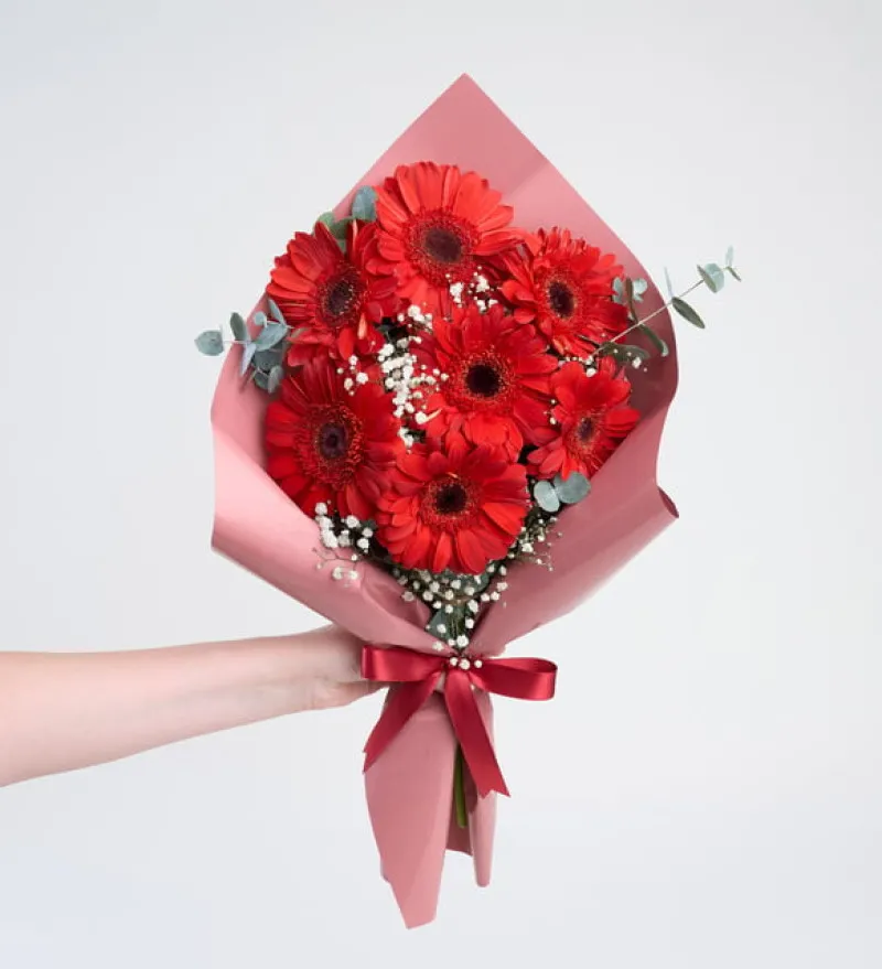 Kırmızı Gerbera Çiçek Buketi